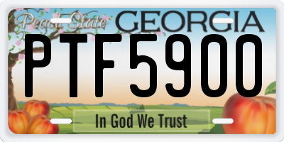 GA license plate PTF5900
