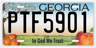 GA license plate PTF5901