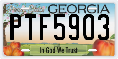 GA license plate PTF5903