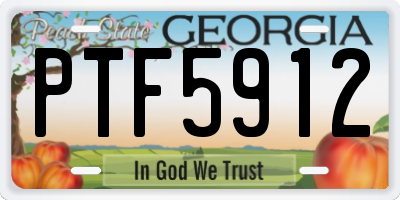GA license plate PTF5912