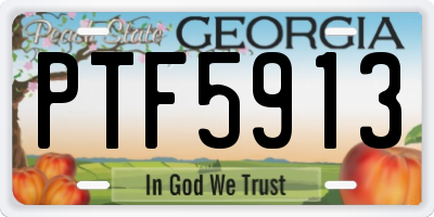 GA license plate PTF5913