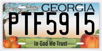 GA license plate PTF5915