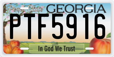 GA license plate PTF5916