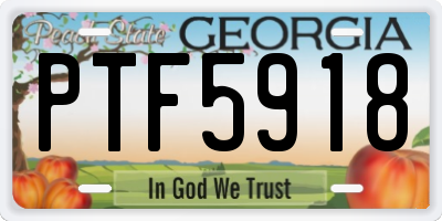 GA license plate PTF5918