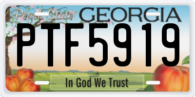 GA license plate PTF5919