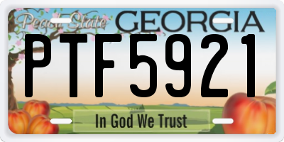 GA license plate PTF5921