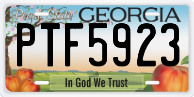 GA license plate PTF5923