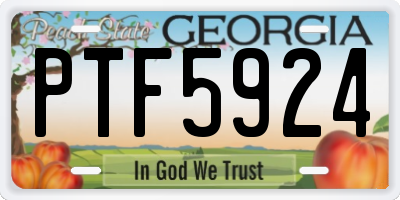 GA license plate PTF5924