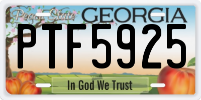 GA license plate PTF5925
