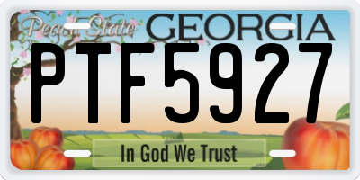 GA license plate PTF5927
