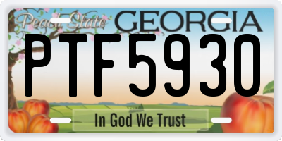 GA license plate PTF5930