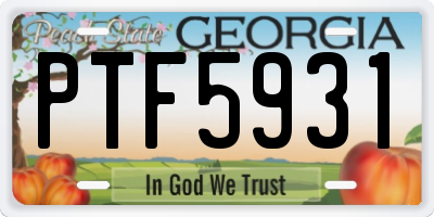 GA license plate PTF5931
