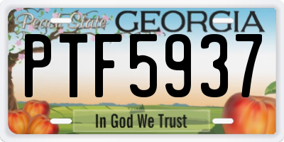 GA license plate PTF5937