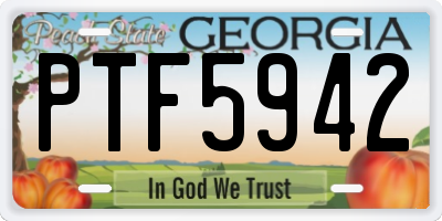 GA license plate PTF5942