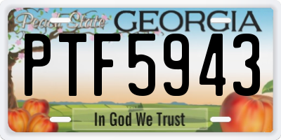 GA license plate PTF5943
