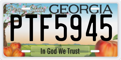 GA license plate PTF5945