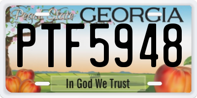 GA license plate PTF5948