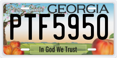 GA license plate PTF5950