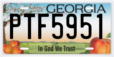 GA license plate PTF5951