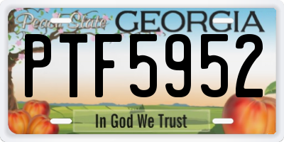 GA license plate PTF5952