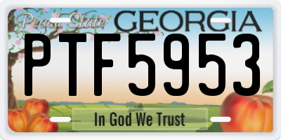 GA license plate PTF5953