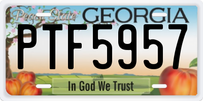GA license plate PTF5957
