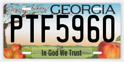 GA license plate PTF5960