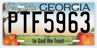 GA license plate PTF5963