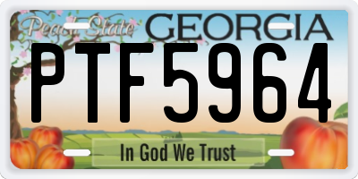 GA license plate PTF5964