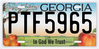 GA license plate PTF5965