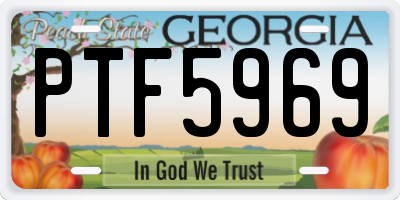 GA license plate PTF5969