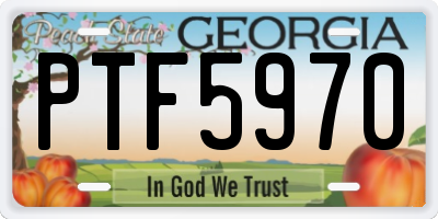 GA license plate PTF5970