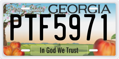 GA license plate PTF5971