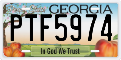 GA license plate PTF5974