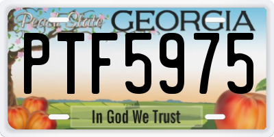 GA license plate PTF5975
