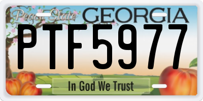 GA license plate PTF5977