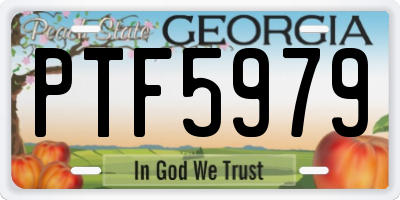 GA license plate PTF5979