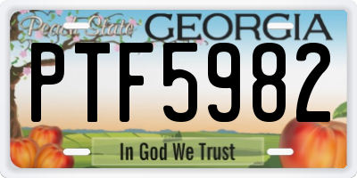 GA license plate PTF5982
