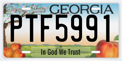 GA license plate PTF5991