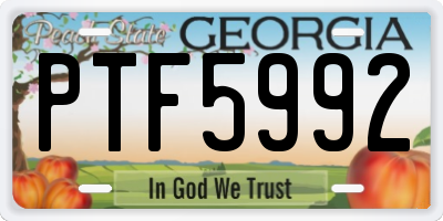 GA license plate PTF5992