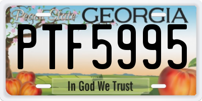 GA license plate PTF5995