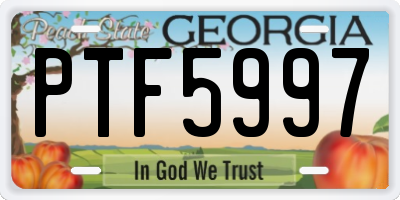 GA license plate PTF5997