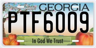 GA license plate PTF6009