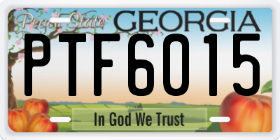 GA license plate PTF6015
