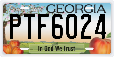 GA license plate PTF6024