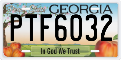 GA license plate PTF6032