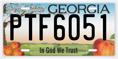 GA license plate PTF6051