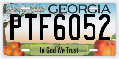 GA license plate PTF6052