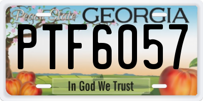 GA license plate PTF6057