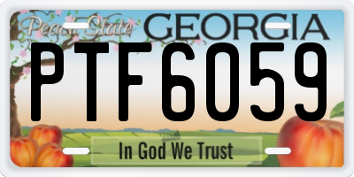 GA license plate PTF6059